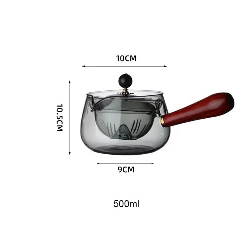 Removable 360° Rotary Glass Heat resistant Teapot