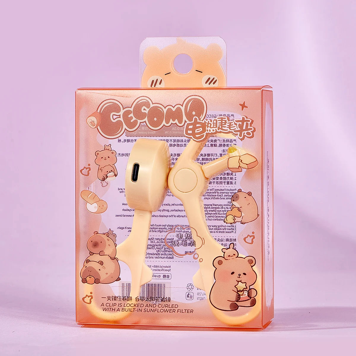 GECOMO Frameless Heated Eyelash Curler Intelligent Temperature Control Rechargeable Eyelash Long-lasting Curling Device