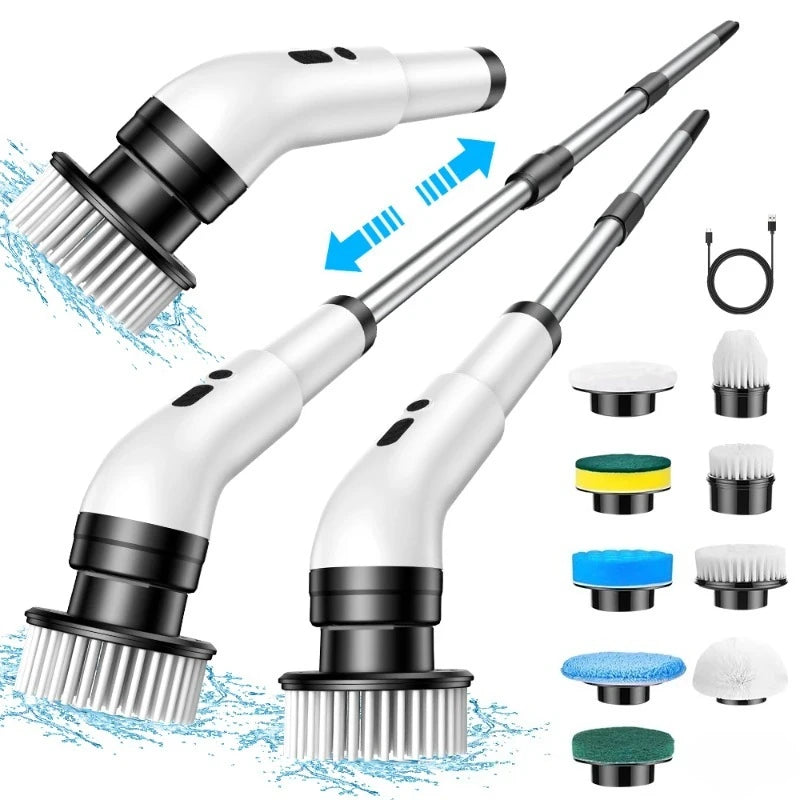 Nine in one multifunctional handheld electric cleaning brush