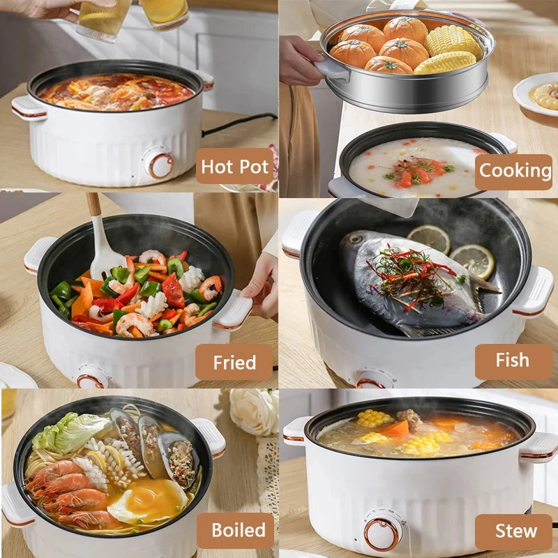 Portable Electric Multifunctional Cooker Household Double Layer Hot Pot