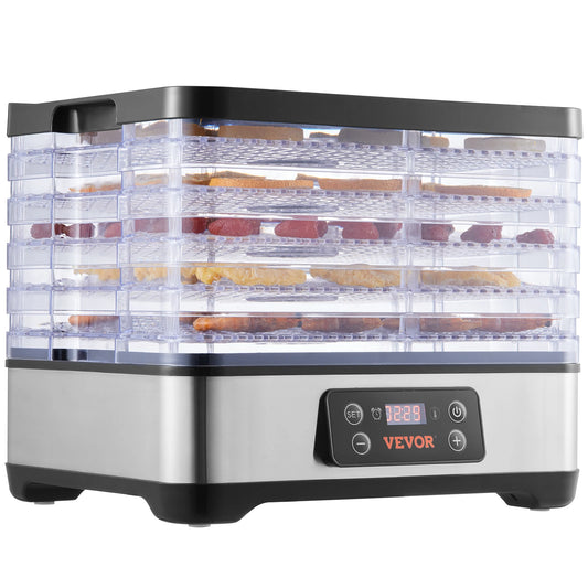 5 Tray Food Dehydrator Machine 300W Stainless Steel Electric Food Dryer ,Adjustable Timer & Temperature