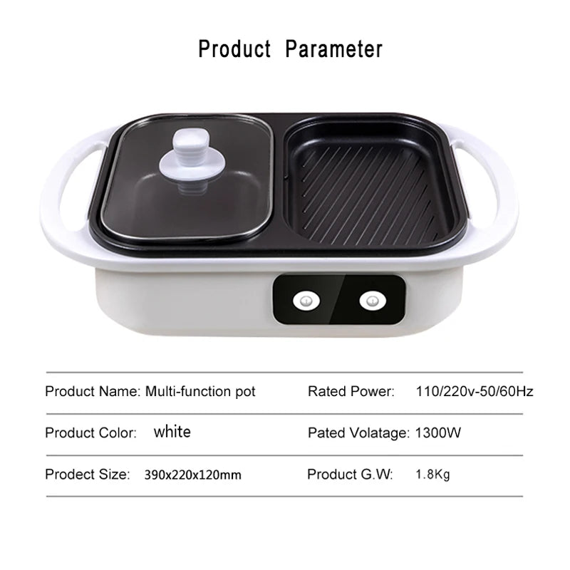 2 in 1 Non-Stick Pot and Multi-purpose electric cooking pot