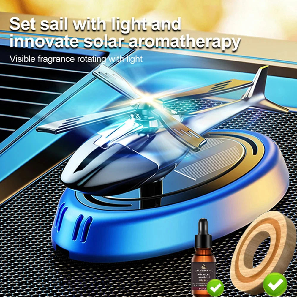 Helicopter Solar Aromatherapy Car Air Freshener .Auto Aroma Diffuser