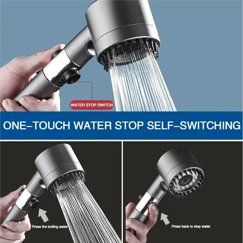 High-pressure shower head with massage brush filter 3 modes