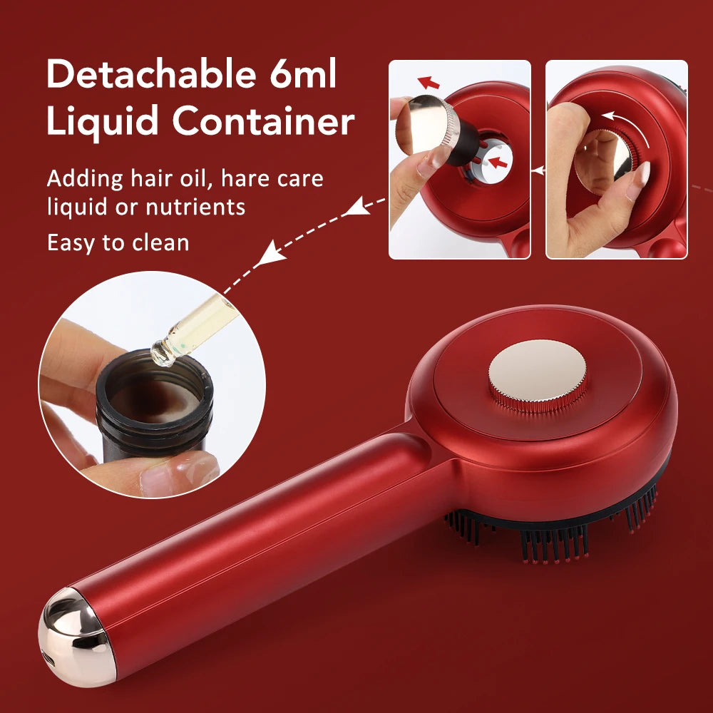 Electric Micro-current Massage Comb 660nm Red Light Hair Care Comb Kneading Relax Head Scalp Massager Blood Circulation