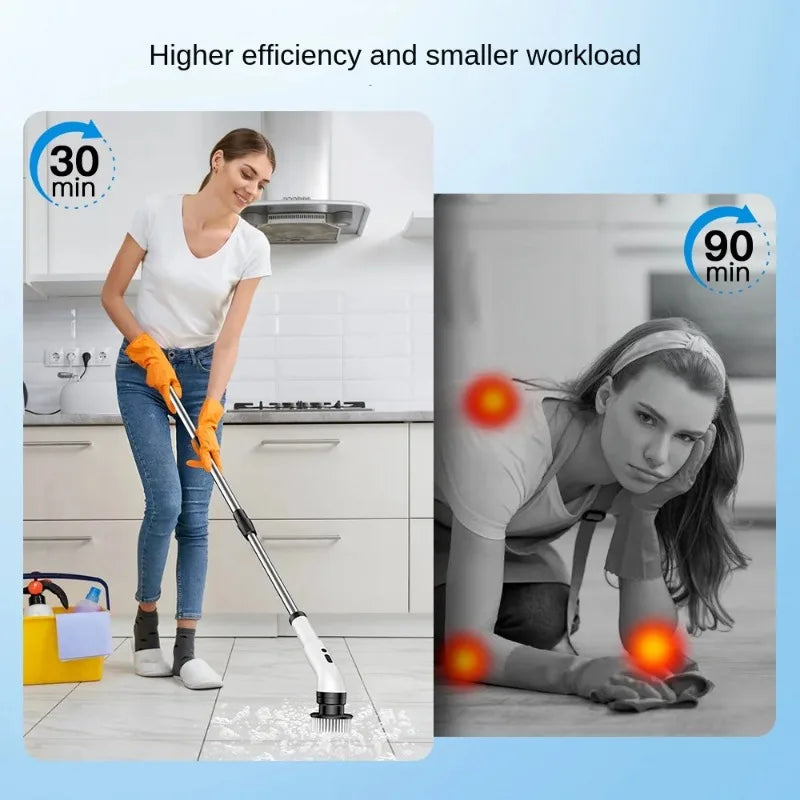 Nine in one multifunctional handheld electric cleaning brush