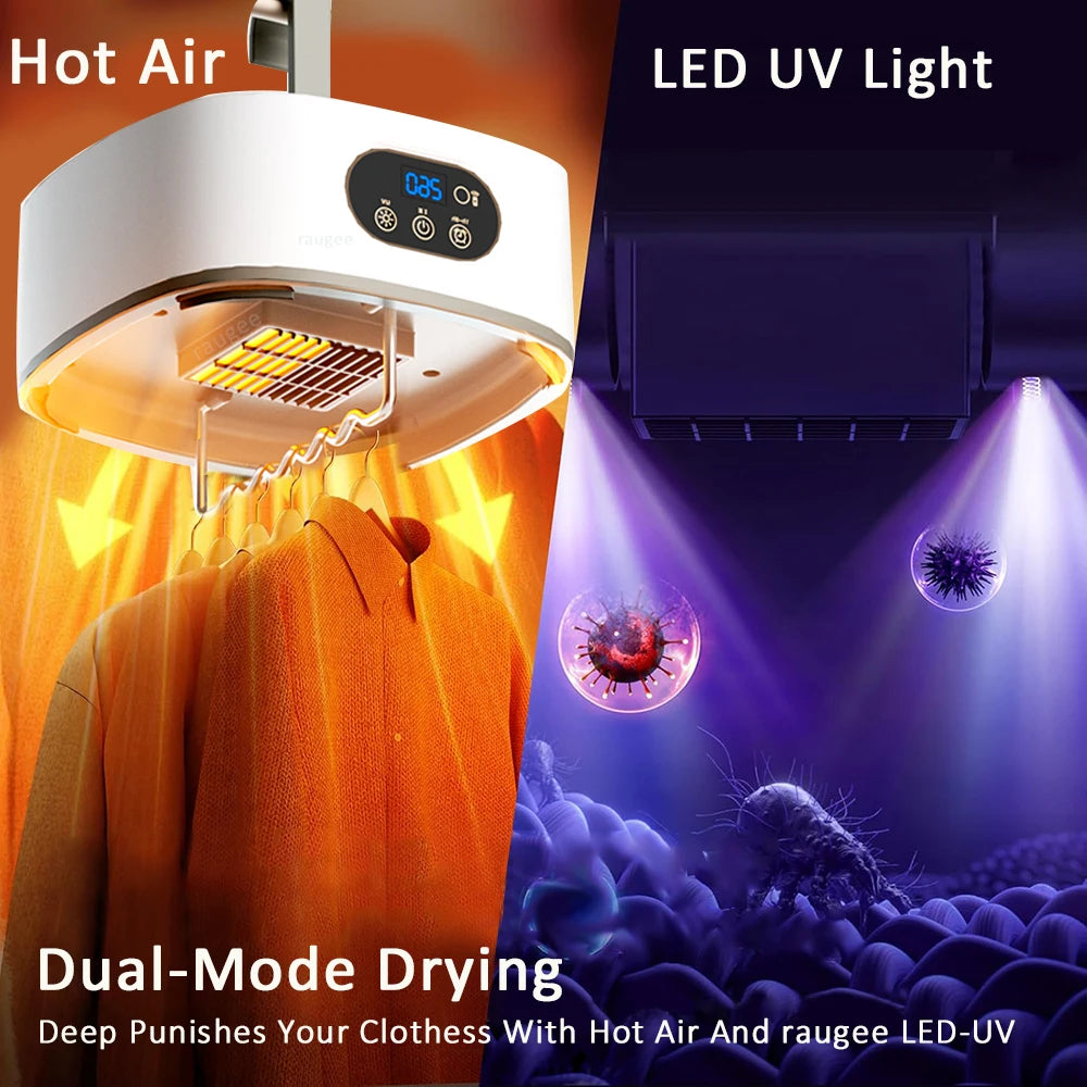 Portable Folded Electric Clothing Dryer with Remote Control