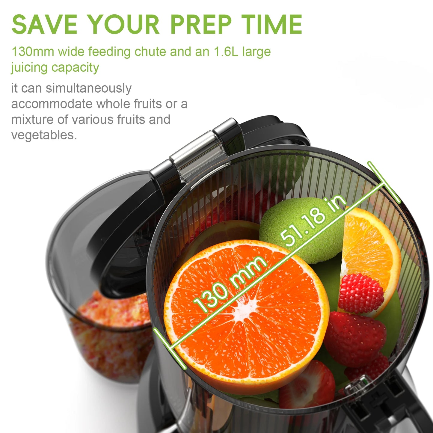 Cold Press Juicer,Fit Whole Fruits & Vegetables,High Juice Yield Juicer