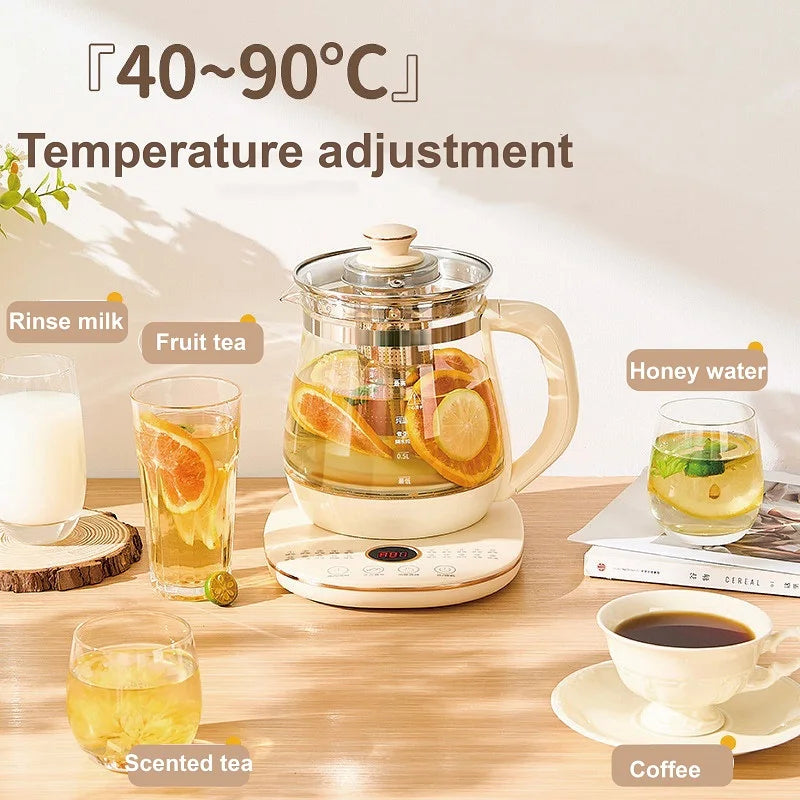 Multifunctional Glass Electric Kettle Flower Teapot Soup Stew Pot 220V