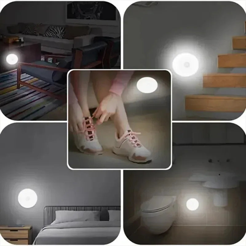 3PCS LED Motion Sensor Light Night Light USB Rechargeable Night Lamp