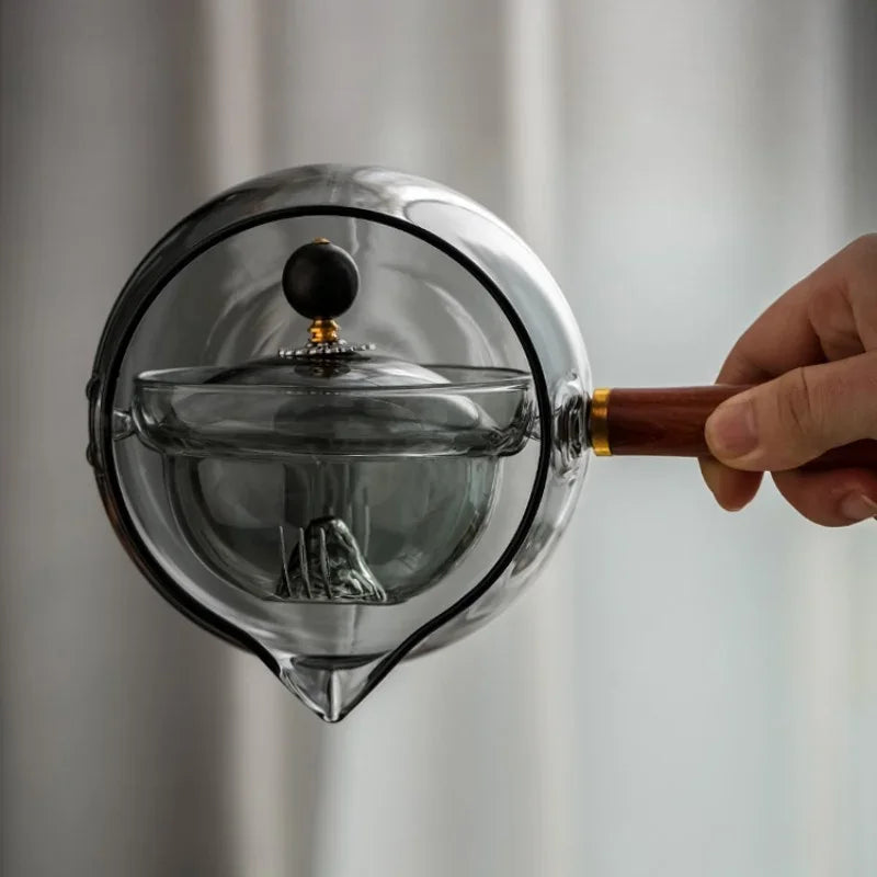 Removable 360° Rotary Glass  Heat resistant Teapot