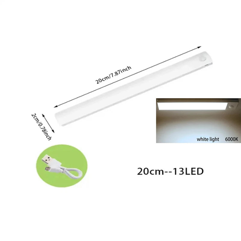 Motion Sensor LED Under Cabinet Lamp Dimmable Rechargeable Night Light