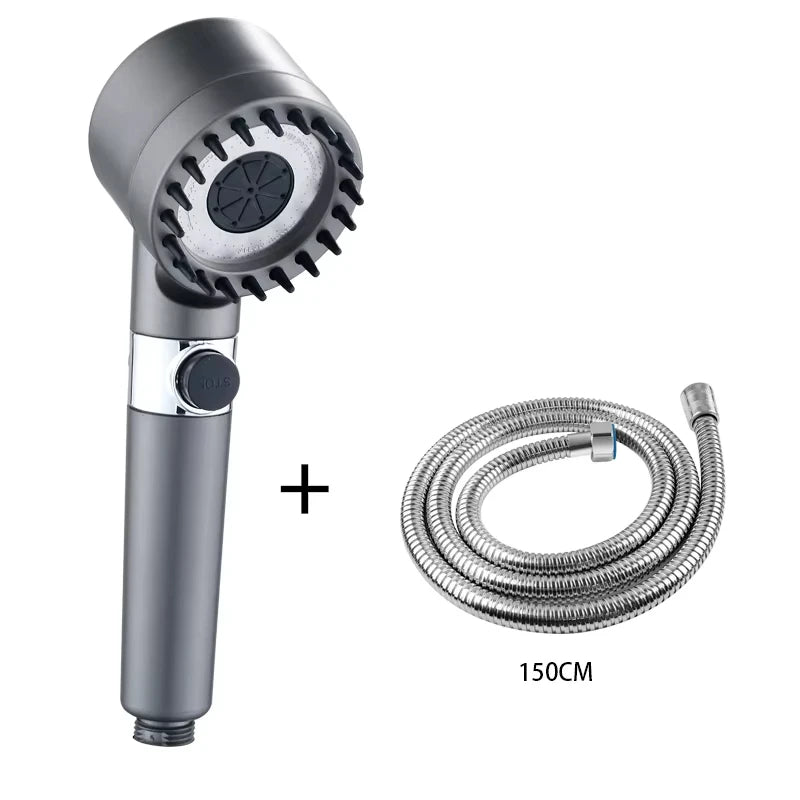 High-pressure shower head with massage brush filter 3 modes