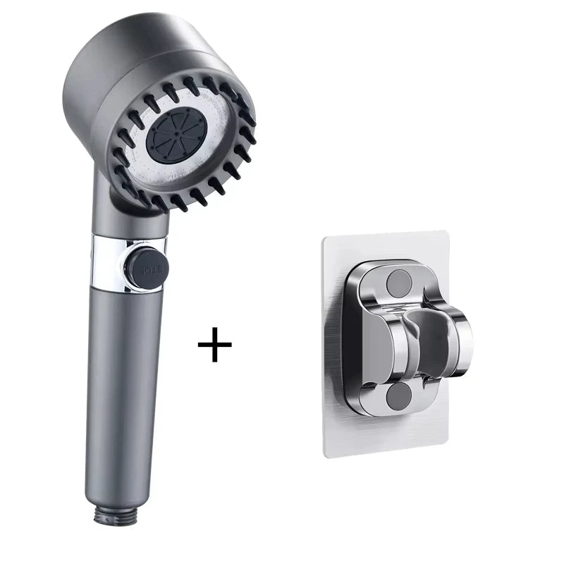 High-pressure shower head with massage brush filter 3 modes