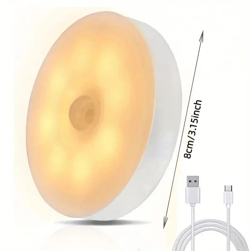 3PCS LED Motion Sensor Light Night Light USB Rechargeable Night Lamp