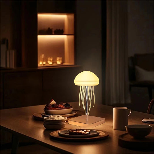 Cute Rotating Jellyfish Hanging Bedside Lamp RGB Table Lamps Room Decor