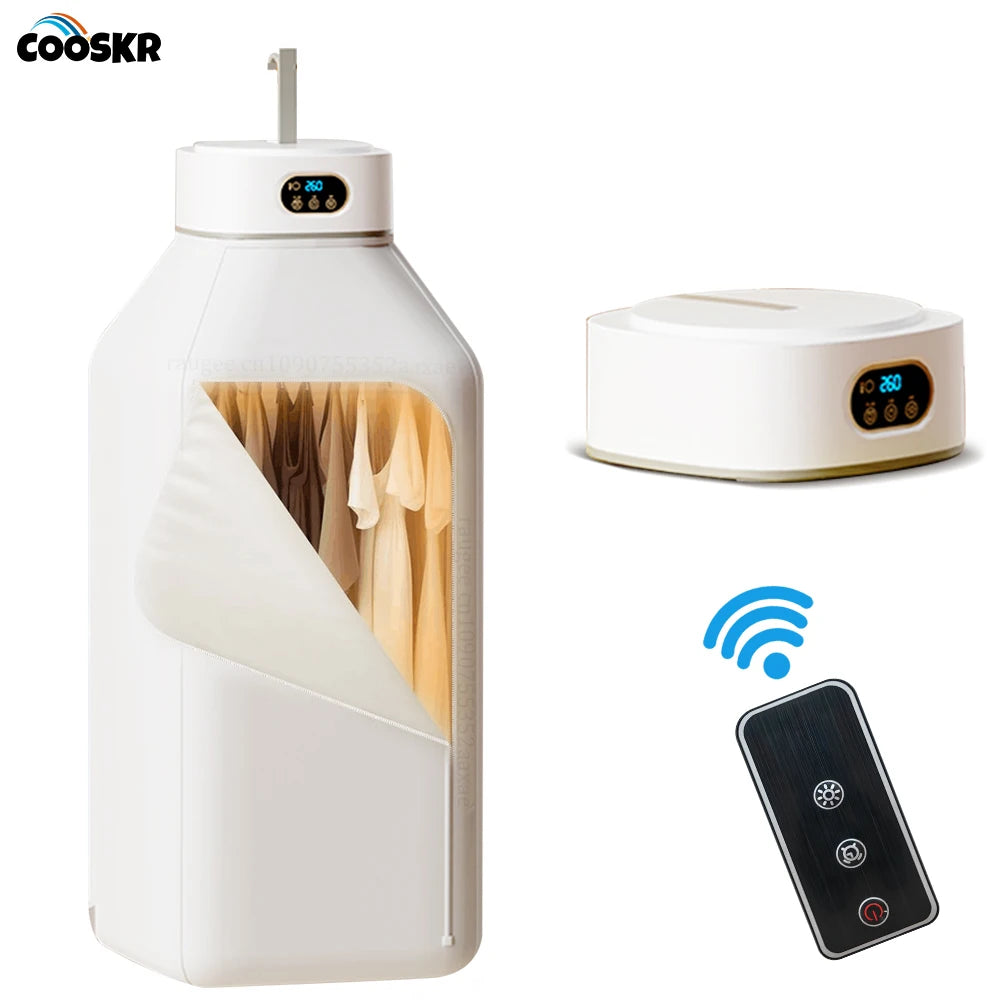 Portable Folded Electric Clothing Dryer with Remote Control