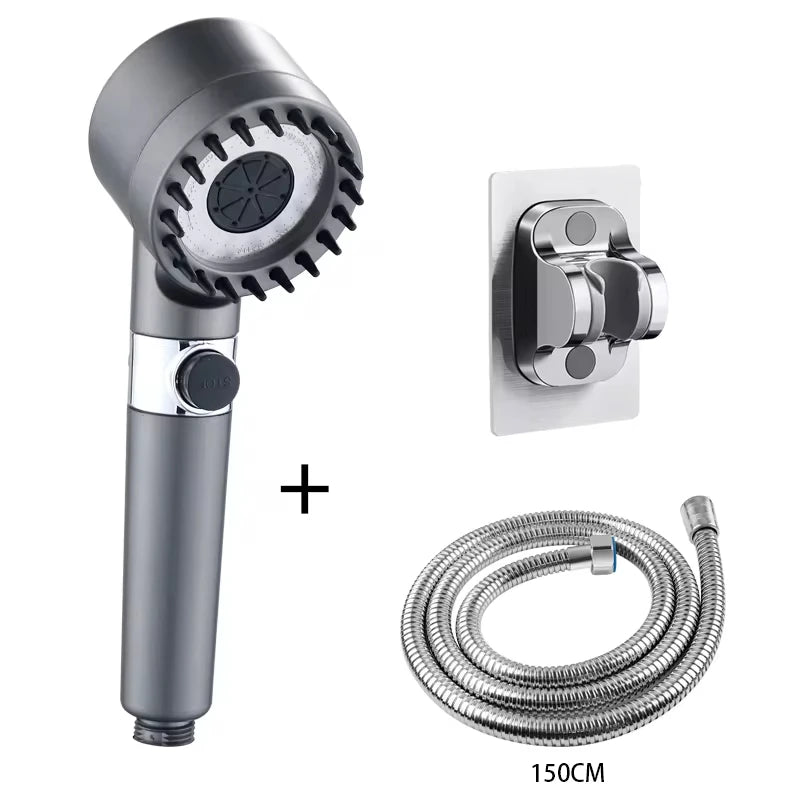 High-pressure shower head with massage brush filter 3 modes