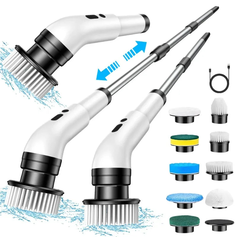 Nine in one multifunctional handheld electric cleaning brush