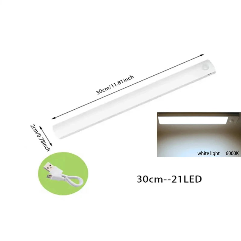 Motion Sensor LED Under Cabinet Lamp Dimmable Rechargeable Night Light