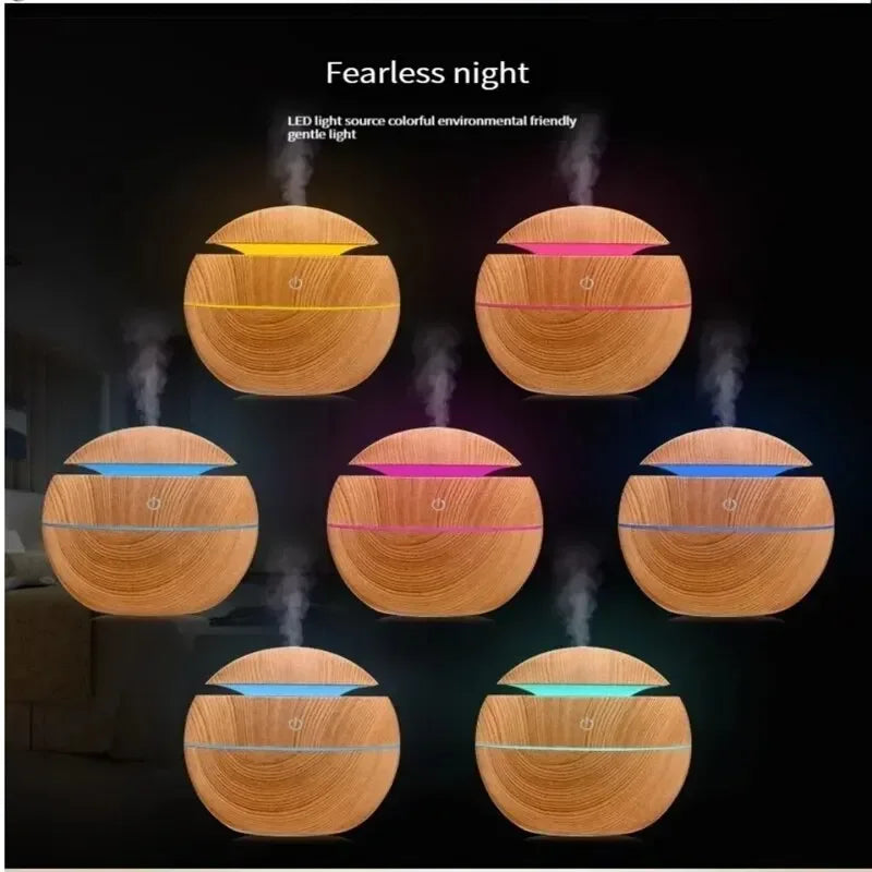 USB Ultrasonic Mini Home Wood Grain Air Humidifier Electric Air Aroma Diffuser