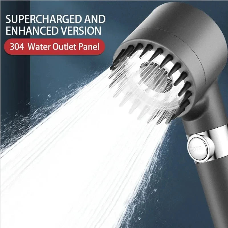 High-pressure shower head with massage brush filter 3 modes