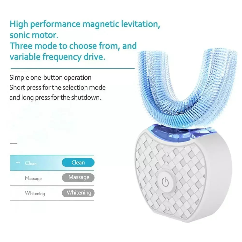 Ultrasonic Electric Toothbrush.Automatic Toothbrush U-Shape Full Mouth