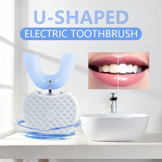 Ultrasonic Electric Toothbrush.Automatic Toothbrush U-Shape Full Mouth
