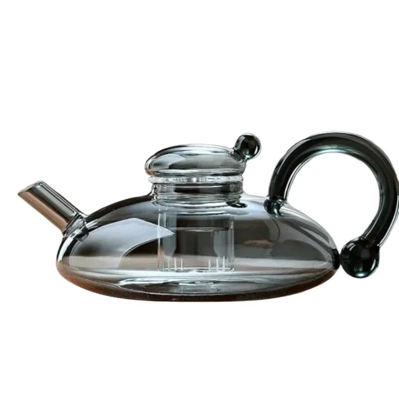 Flower tea pot  heat-resistant glass