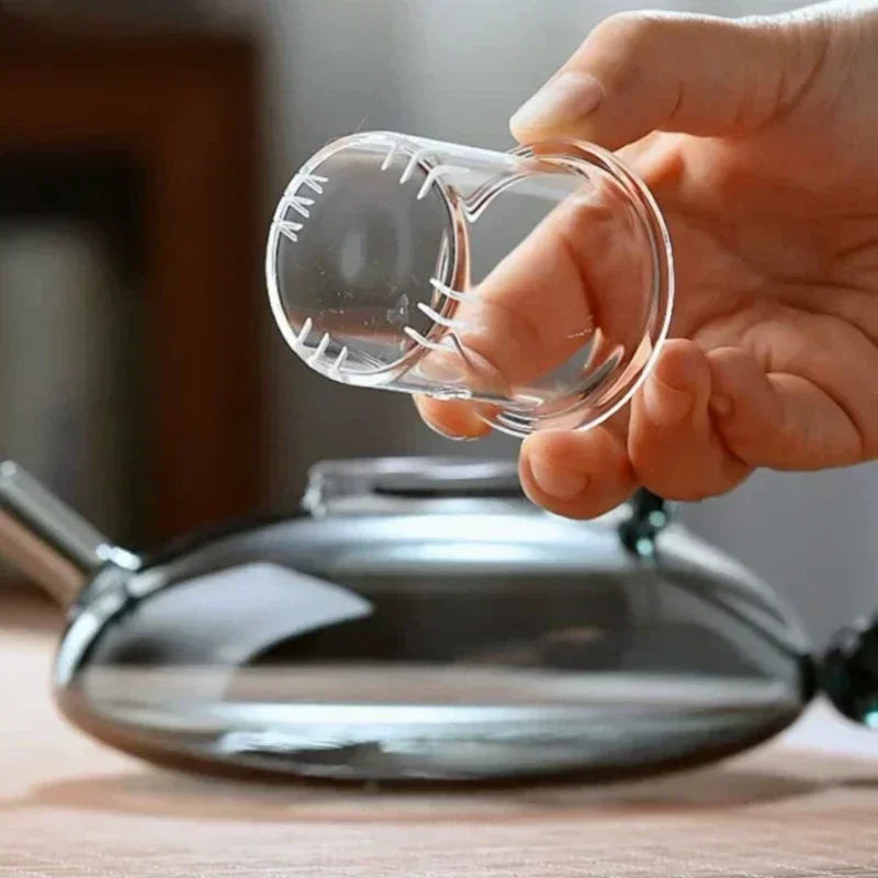 Flower tea pot  heat-resistant glass