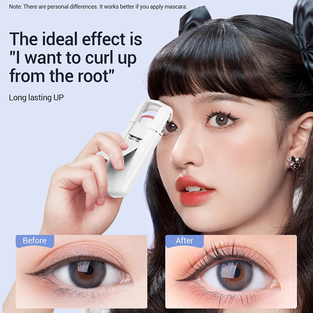 ANLAN Electric Heated Eyelash Curler Long-Lasting Curl Rechargeable Electric Eye Lash Perm Eyelashes Clip Portable Makeup Tool