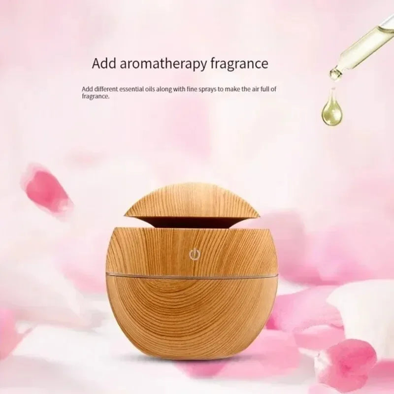 USB Ultrasonic Mini Home Wood Grain Air Humidifier Electric Air Aroma Diffuser